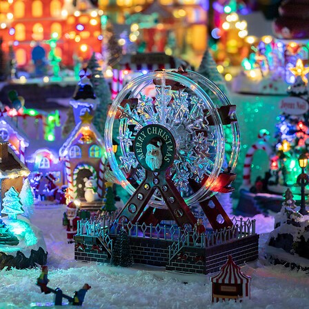Village de Noël lumineux grande roue 28 cm | Irisia Maison