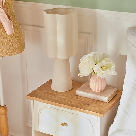 Lampe haut 45 cm métal beige