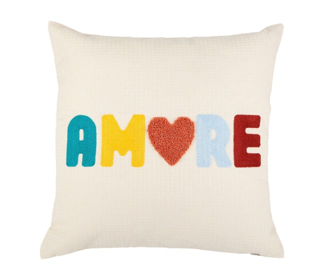 Coussin carré Amore multicolore 40x40 cm texture gaufrette