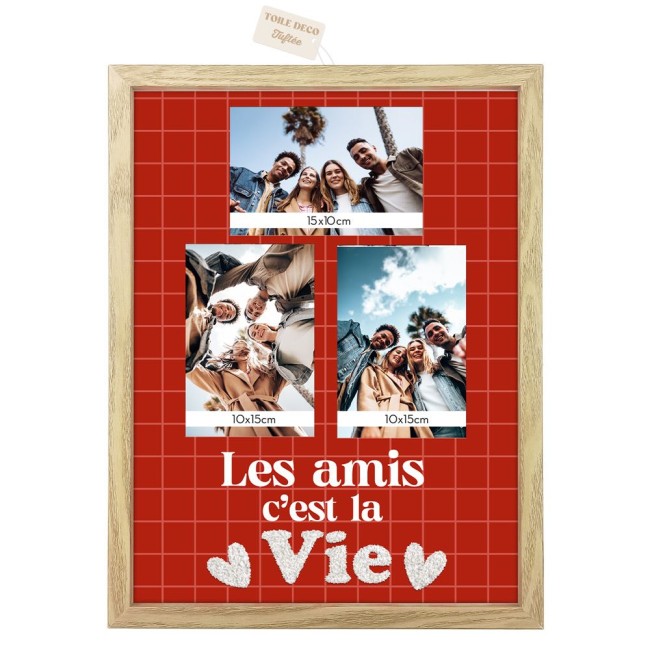 Toile Tuftée Les Amis c'est la Vie 30 × 40 cm | Irisia Maison