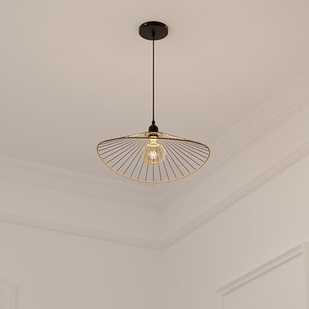 Suspension Alara noir métal filaire diamètre 45 cm – luminaire déco