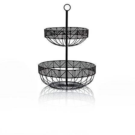 Corbeille à fruits 2 étages en acier | Irisia Maison 