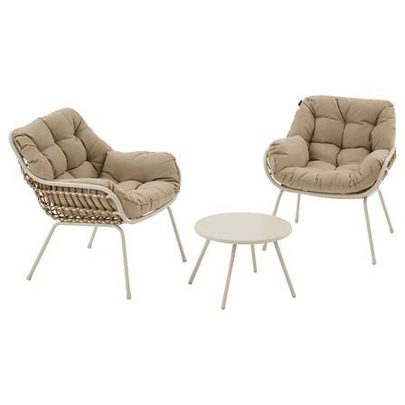 Salon de jardin duo PAOPAO gris graphite 2 places acier extérieur