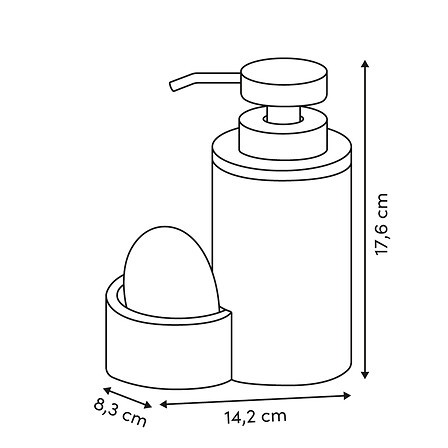 Distributeur de savon résine beige organiseur évier H 18,8 cm Distributeur de savon résine beige organiseur évier H 18,8 cm