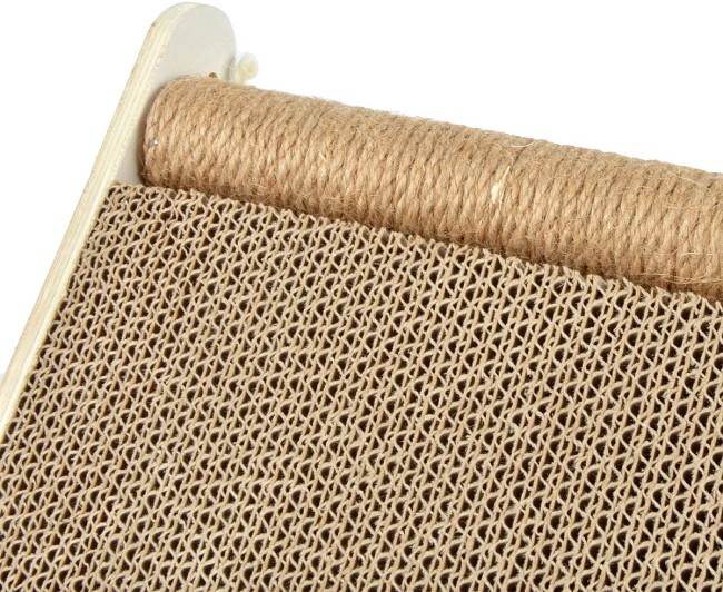 Griffoir pour chat incliné 34 cm naturel avec boules interactives