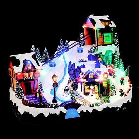 Village de Noël lumineux téléski 17 LED 42 cm | Irisia Maison Village de Noël lumineux téléski 17 LED 42 cm | Irisia Maison