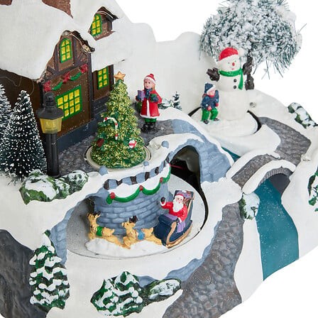 Village de Noël Père Noël traîneau 11 LED | Irisia Maison