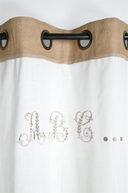 Rideau Josepha blanc 140 × 260 cm coton et jute | Irisia Maison