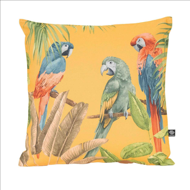 coussin exterieur aras soleil sud etoffe motif exotique anti uv deperlant jardin