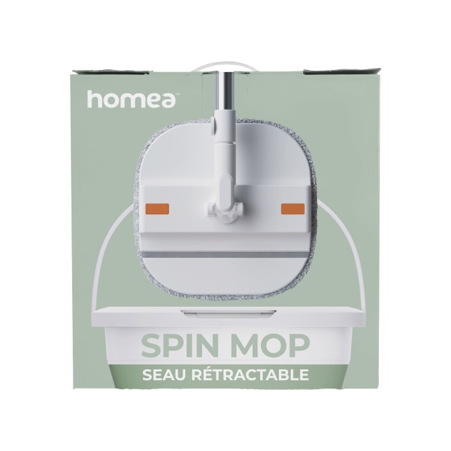 Kit Spin Mop seau 3,8 L 2 mops microfibre | Irisia Maison