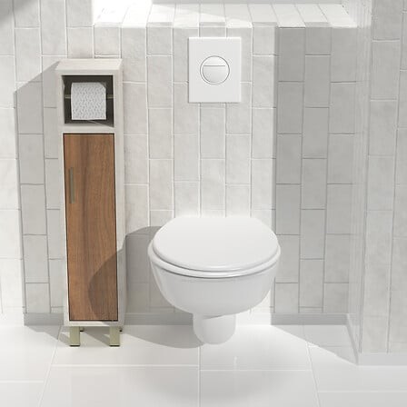 Meuble WC 86 cm avec dérouleur et rangement – gain de place salle de bain meuble wc 86 cm avec derouleur papier rangement porte salle de bain
