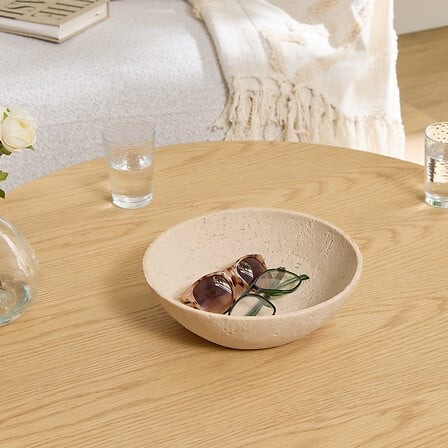 Coupe Travi en résine beige Ø 24,5 cm – accessoire déco moderne