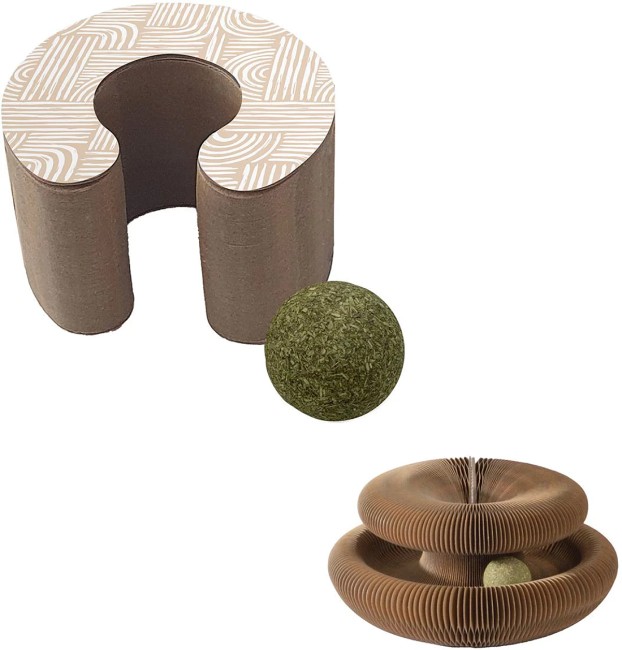 Jouet griffoir pour chat Magique 11 cm naturel carton aimanté Jouet griffoir pour chat Magique 11 cm naturel carton aimanté