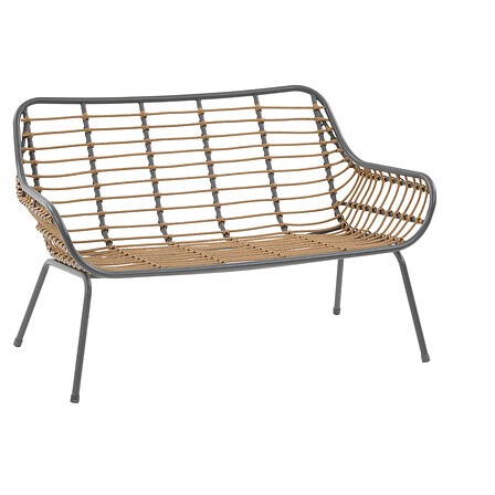 Salon de jardin PAOPAO gris graphite 4 places acier polyester extérieur