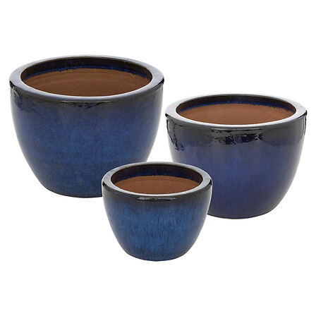 Pot céramique 3 tailles ensemble cache-pot déco plantes Pot céramique 3 tailles ensemble cache-pot déco plantes