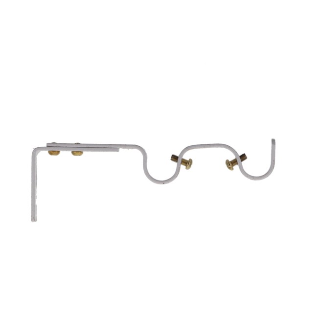 Lot de 2 supports doubles pour tringle à rideaux blanc et or