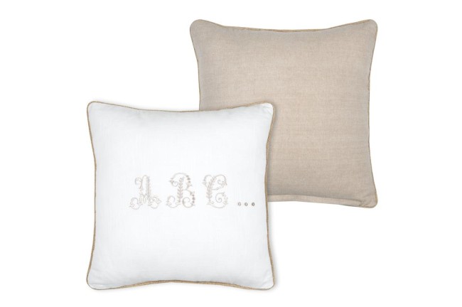 Coussin Josepha blanc 40 × 40 cm coton et jute | Irisia Maison