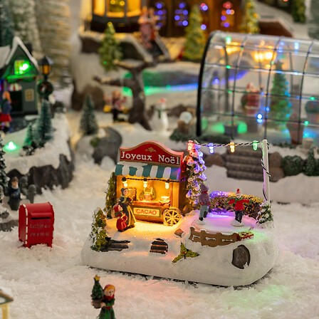 Village de Noël lumineux stand chocolat 4 LED | Irisia Maison