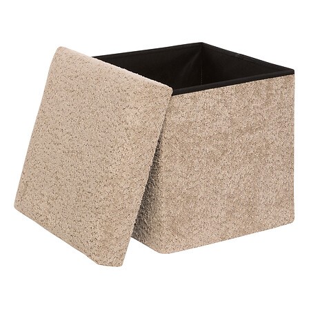 pouf pliant Soana taupe 38 cm assise d'appoint