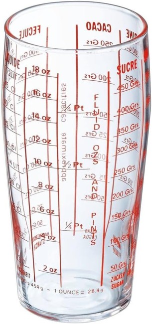 Pichet doseur en verre 0,5 L avec graduations pour cuisine