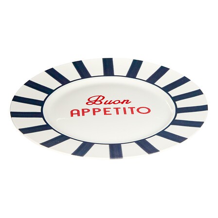 6 assiettes plates Buon Appetito porcelaine 27 cm | Irisia Maison