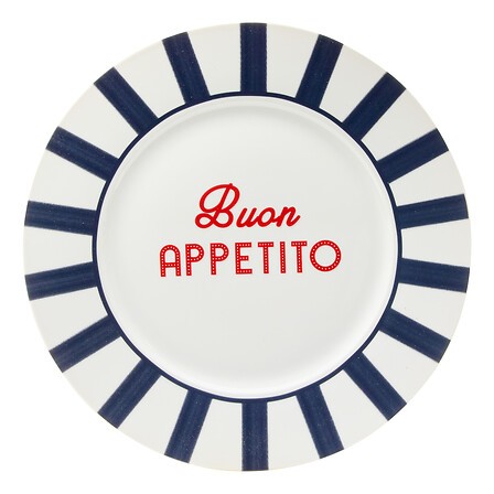 6 assiettes plates Buon Appetito porcelaine 27 cm | Irisia Maison