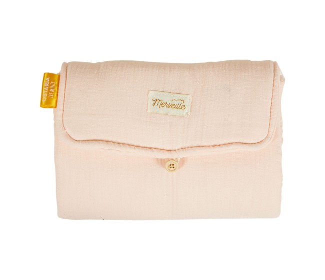 Matelas à langer nomade coton rose | Irisia Maison