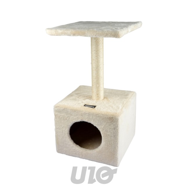 Arbre à chat beige avec niche 58 cm | Irisia Maison