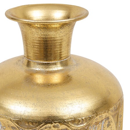 vase en métal strié doré haut 41 cm