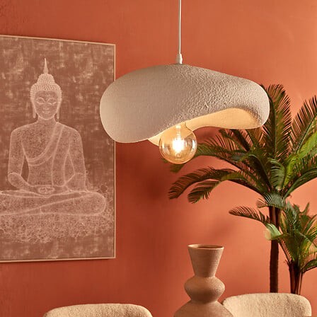 Suspension Teiva blanc 45x35 cm luminaire design moderne