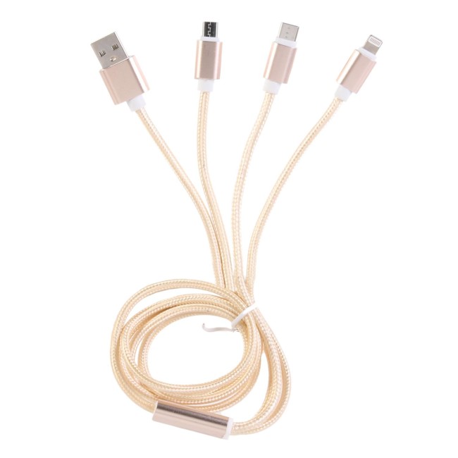 Câble 3-en-1 Lightning USB-C Micro USB 1,20 m | Irisia Maison