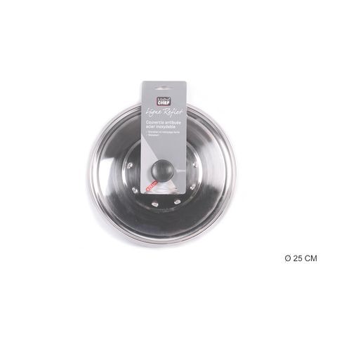 Lot 3 couvercles inox anti-buée – couvercles anti-projection cuisine Lot 3 couvercles inox anti buée 21 25 29 cm cuisine