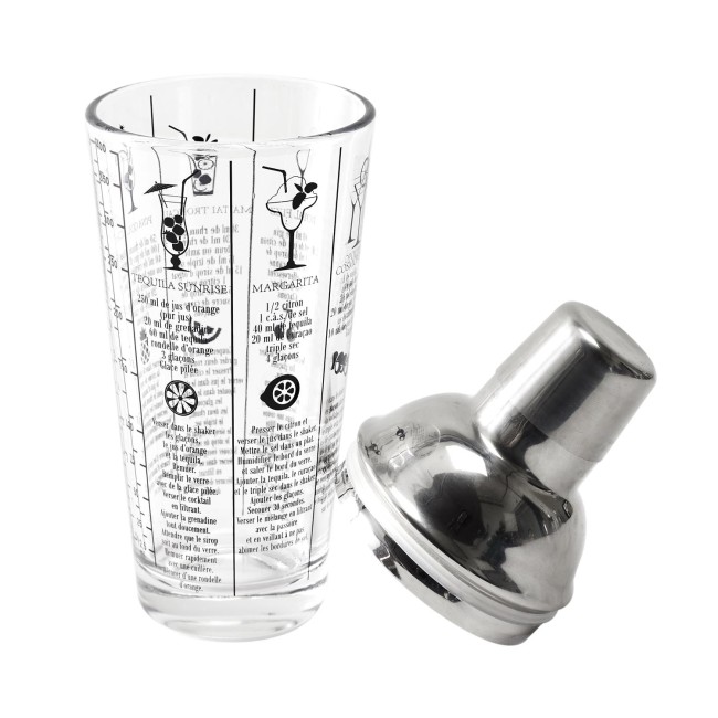 Shaker à cocktails en verre 400 ml avec recettes | Irisia Maison Shaker à cocktails en verre 400 ml avec recettes | Irisia Maison