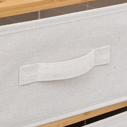 Etagère haute 5 rangements – Rangement pratique en bambou L35xP33xH144cm