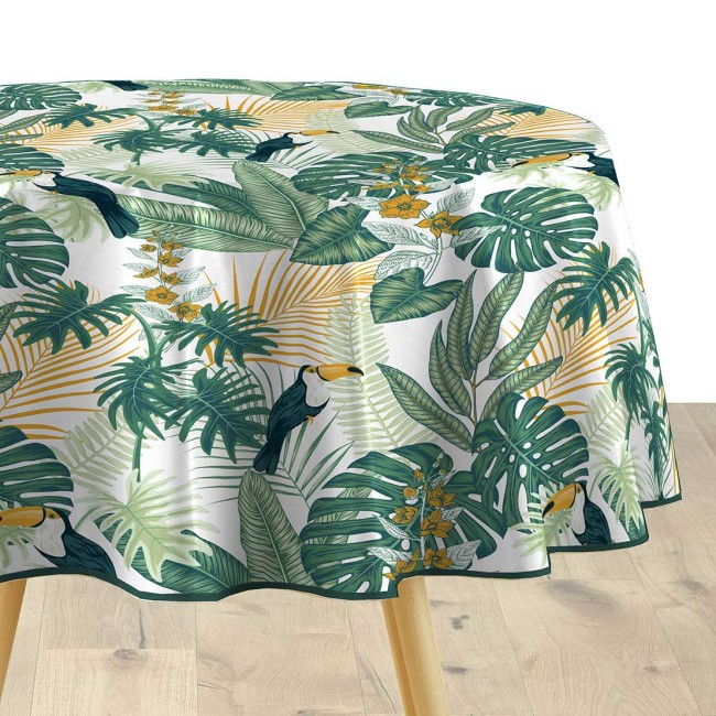 Nappe PVC Guyana ronde 160 cm et rectangulaire 240x140 cm – nappe élégante et facile à nettoyer pour table