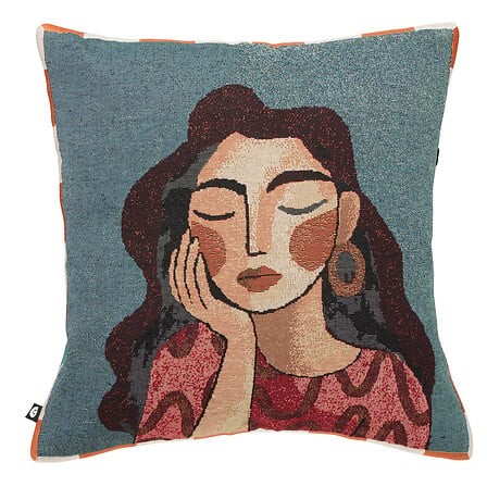 Coussin Jacquard Homy 40 × 40 cm Portrait | Irisia Maison