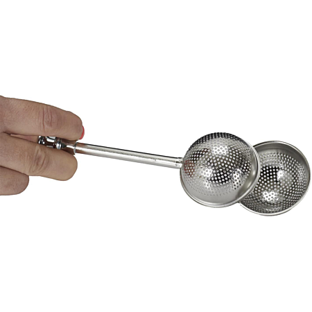 Boule à thé à piston inox 18 cm argent | Irisia Maison Boule à thé à piston inox 18 cm argent | Irisia Maison