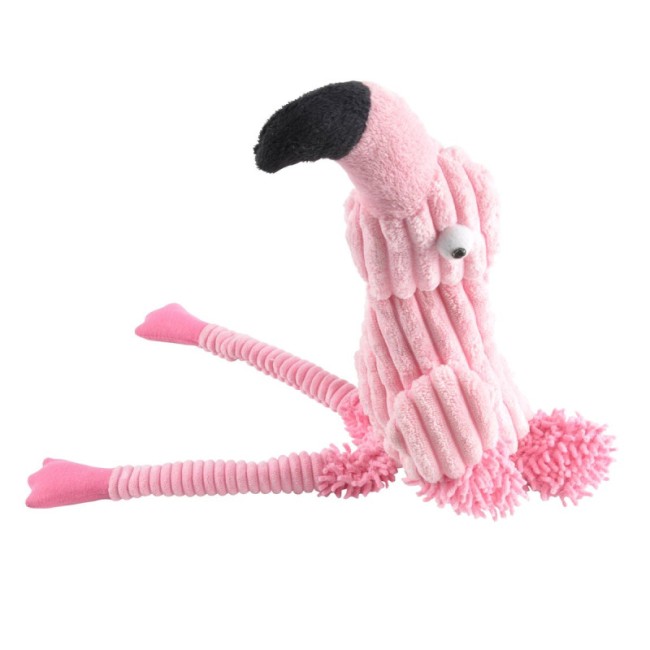 Jouet chien peluche Flamant rose sonore 46x7 cm