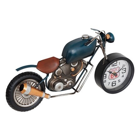 Horloge déco moto Neils en métal vert 43,5 cm – objet à poser