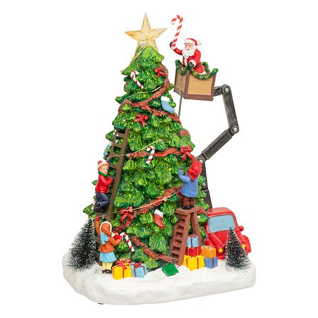 Village de Noël Père Noël nacelle 23 LED 39 cm | Irisia Maison