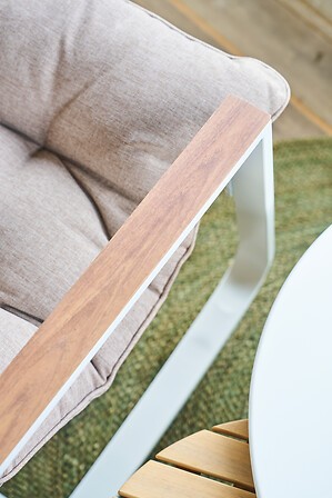 Fauteuil à bascule Felinio taupe Hespéride extérieur jardin terrasse