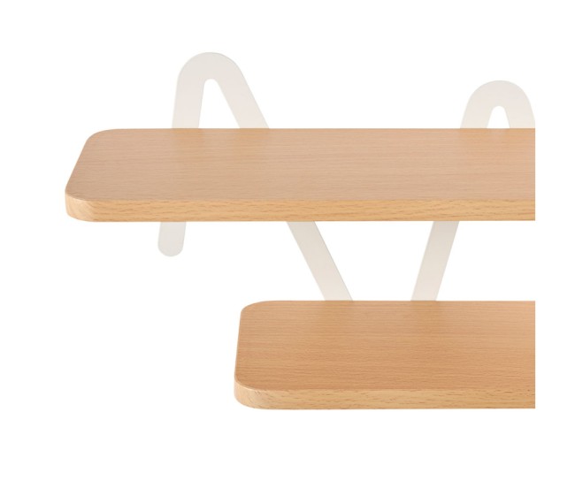 Étagère murale métal et MDF Zaza marron et blanc Étagère murale métal et MDF Zaza marron et blanc