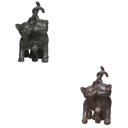 Statue décorative duo de chats en résine – hauteur environ 15 cm