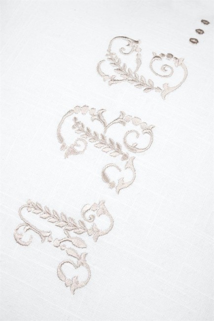 Coussin Josepha blanc 40 × 40 cm coton et jute | Irisia Maison