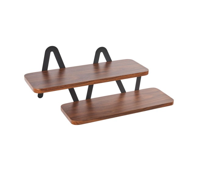 Étagère murale métal et MDF Zaza marron et noir rangement déco intérieur