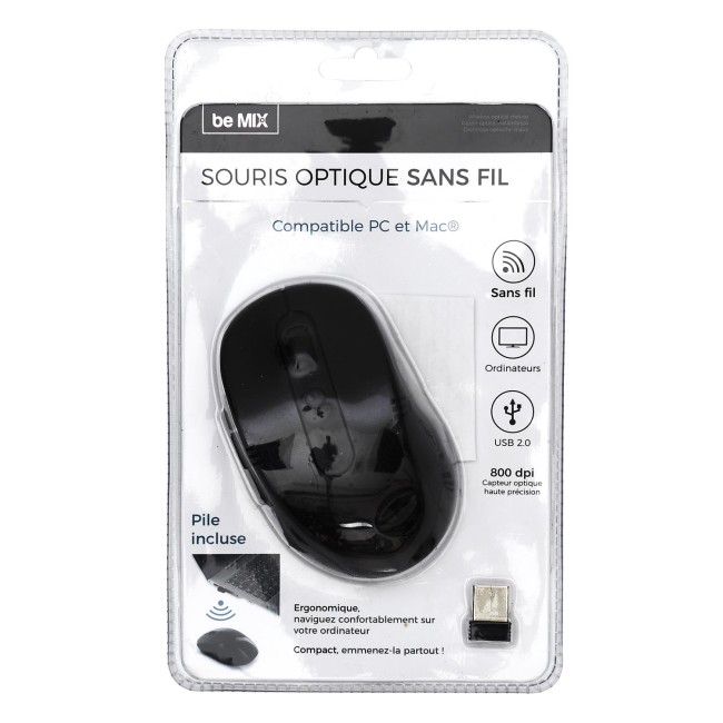 Souris sans fil optique 800 dpi USB 2.0 PC Mac | Irisia Maison Souris sans fil optique 800 dpi USB 2.0 PC Mac | Irisia Maison