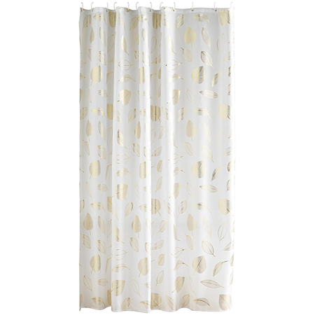 Rideau de douche doré plumes 180 × 200 cm | Irisia Maison  Balise ALT