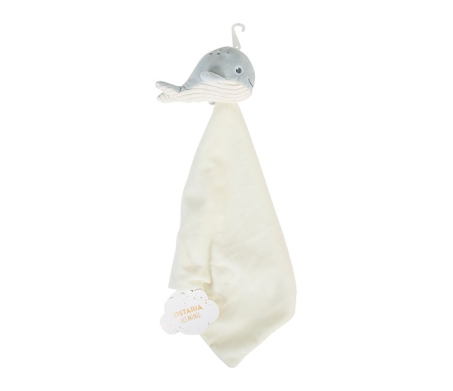 Doudou mouchoir baleine polyester gris et beige | Irisia Maison Doudou mouchoir baleine polyester gris et beige | Irisia Maison