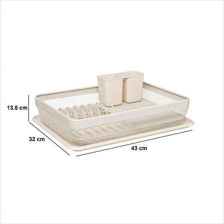Égouttoir 1 niveau métal argile | 6 assiettes | Irisia Maison Égouttoir 1 niveau métal argile | 6 assiettes | Irisia Maison