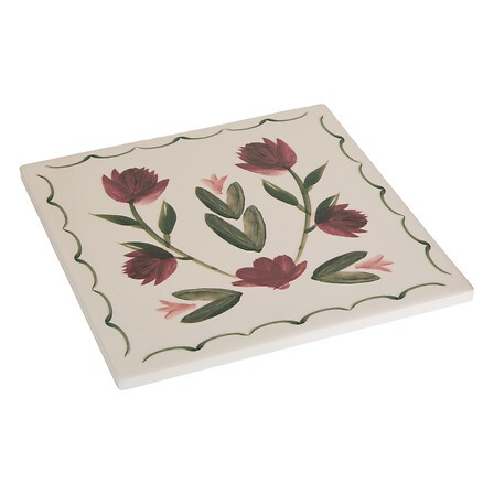 dessous de plat grès 18x18 cm décor fleurs multicolore dessous de plat grès 18x18 cm décor fleurs multicolore